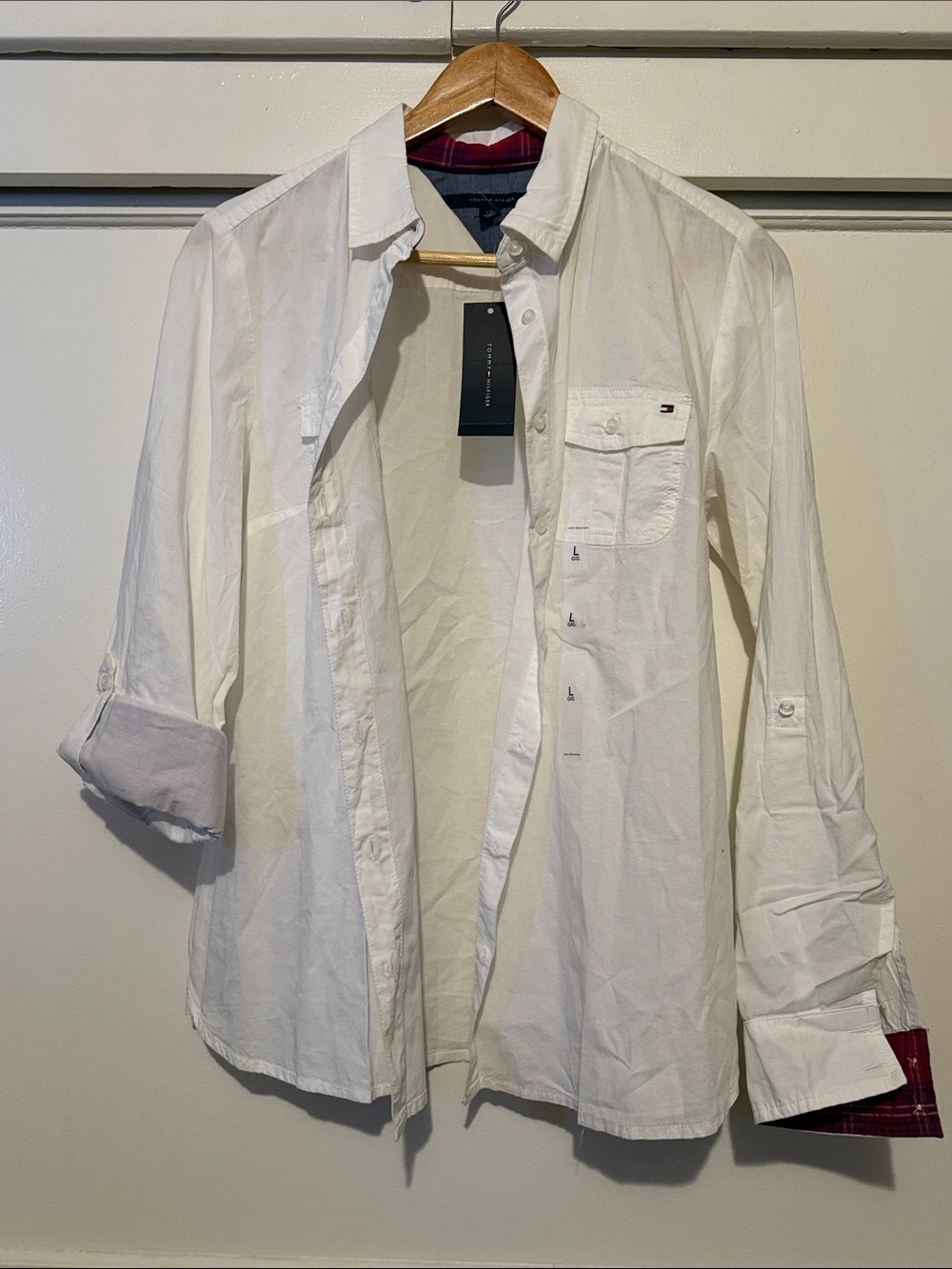 Tommy Hilfiger White Cotton Button-Down Shirt 100% cotton